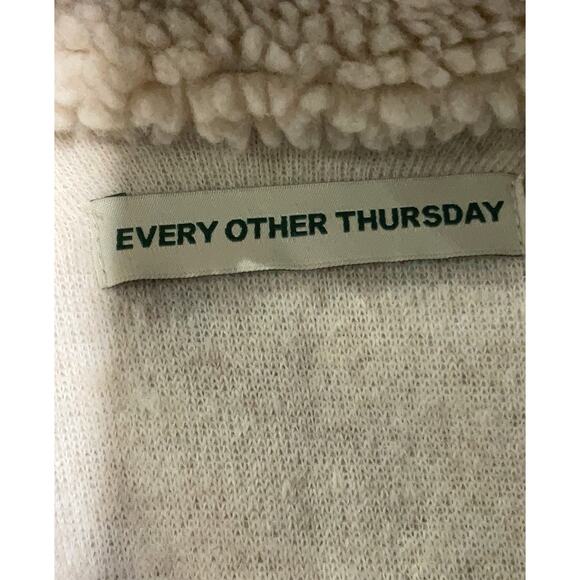 Every Other Thursday Fleece Green Tan Front Pocket Full Double Zip - Mens M - Picture 3 of 3